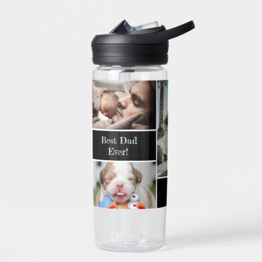 Bouteille D'eau Personalized Photo Collage Best Dad Ever (Gauche)