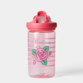 Bouteille D'eau Personalized Pink Floral Water Bottle – 14 oz (Avant)