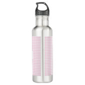 Bouteille D'eau Personalized Pink Gingham Pattern & Custom Name (Dos)