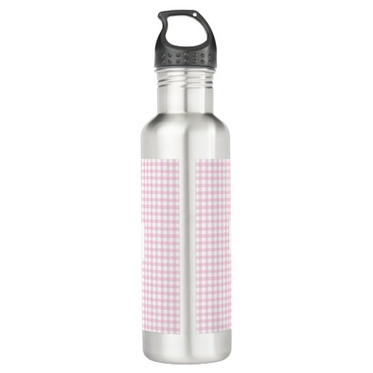 Bouteille D'eau Personalized Pink Gingham Pattern & Custom Name (Dos)