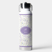 Bouteille D'eau Personalized Purple Floral Monogram (Salle de sport)