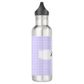Bouteille D'eau Personalized Purple Gingham Pattern & Custom Name (Gauche)