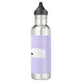Bouteille D'eau Personalized Purple Gingham Pattern & Custom Name (Droite)