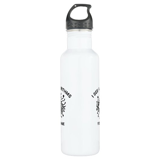 Bouteille D'eau Personalized Tech Water Bottle with Custom Text (Devant)