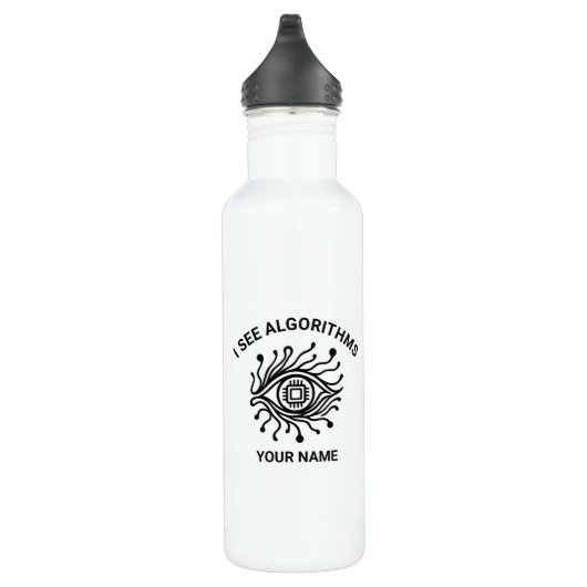Bouteille D'eau Personalized Tech Water Bottle with Custom Text (Droite)