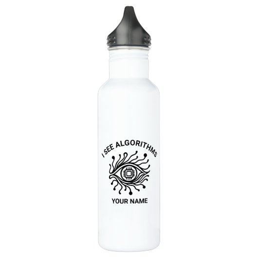 Bouteille D'eau Personalized Tech Water Bottle with Custom Text (Gauche)