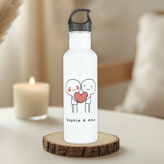Bouteille D'eau Personalized Valentine’s Couple Matching 