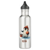 Bouteille D'eau Personalized Winter Penguin Basketball Kid (Droite)