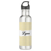 Bouteille D'eau Personalized Yellow Gingham Pattern & Custom Name (Devant)