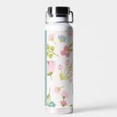 Bouteille D'eau Personnalisable élégant floral (Arrière)