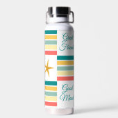 Bouteille D'eau Personnalisable "Just Beach" Theme Blanc (Arrière)