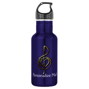 Bouteille D'eau Personnalisable Musique Dessinée À La Main Treble