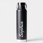 Bouteille D'eau Personnalisé Ajouter Votre Nom Noir Isolé<br><div class="desc">Ajoutez votre nom à cette bouteille d'eau pour une faveur de mariage personnalisée,  un cadeau de fête de mariée ou juste pour un usage quotidien !</div>