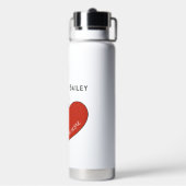 Bouteille D'eau Personnalisé Cute Frenchie Chien Coeur Rouge (Arrière)