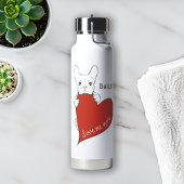 Bouteille D'eau Personnalisé Cute Frenchie Chien Coeur Rouge