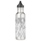 Bouteille D'eau Personnalisé Elégant Silver Grey Diamond Luxe (Gauche)