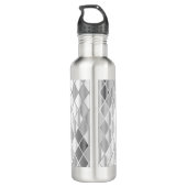 Bouteille D'eau Personnalisé Elégant Silver Grey Diamond Luxe (Dos)