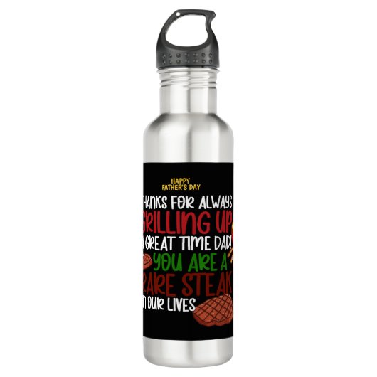 Bouteille D'eau Personnalisé Funny Grill Chef Papa (Devant)