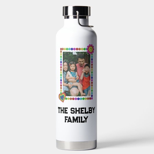 Bouteille D'eau Personnalisé Marque rose jaune Bleu personnel (Droite)