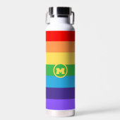 Bouteille D'eau Personnalisé Mat Moderne Monogram Rainbow pride lg (Avant)