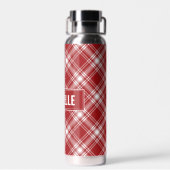 Bouteille D'eau Personnalisé moderne rouge rayé (Arrière)