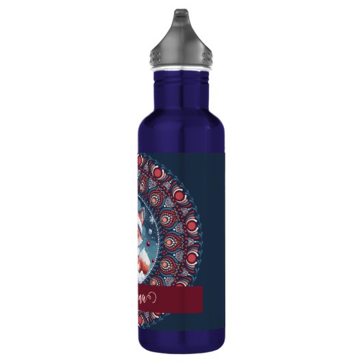 Bouteille D'eau Personnalisé Noël mignon Kawaii Fox Dot Mandala (Droite)
