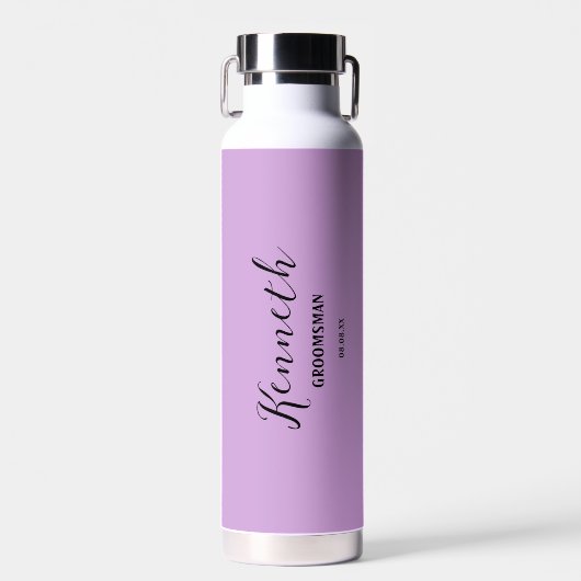 Bouteille D'eau Personnalisé Nom Moderne Bachelor Lavender Purple (Avant)