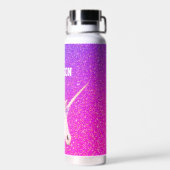 Bouteille D'eau Personnalisé Rainbow Unicorn Purple Parties scinti (Arrière)