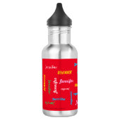 Bouteille d'eau, personnalisé, répétant le nom sur (Gauche)