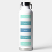 Bouteille D'eau Personnalisé Vert Bleu Pause Inhale Exhale Respira (Avant)