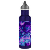 Bouteille D'eau Personnalisé violet, bleu, marbre rose Bokeh (Gauche)