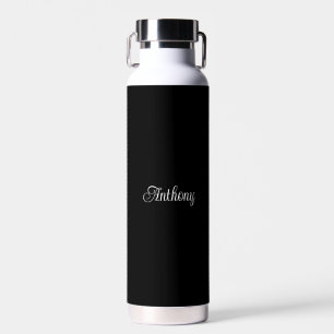 Bouteille D'eau Personnalisé Votre nom Black Script Mariage Eau