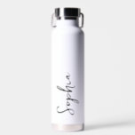 Bouteille D'eau Personnalisé Votre Nom Script Mariage blanc<br><div class="desc">Ajoutez votre nom à cette bouteille d'eau pour une faveur de mariage personnalisée,  un cadeau de fête de mariée ou juste pour un usage quotidien !</div>
