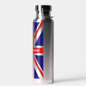 Bouteille d'eau personnalisée avec drapeau Union J (Gauche)