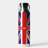 Bouteille d'eau personnalisée avec drapeau Union J (Avant)