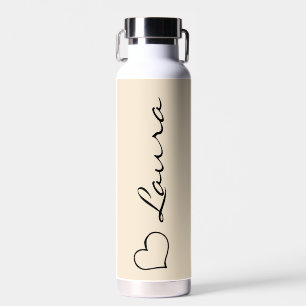 Bouteille d'eau personnalisée avec écriture cœur p