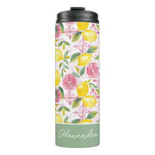 Bouteille d'eau personnalisée avec motif citron et