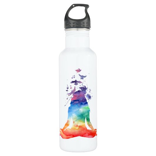 BOUTEILLE D'EAU PERSONNALISÉE DE YOGA DE CHAKRA (Devant)