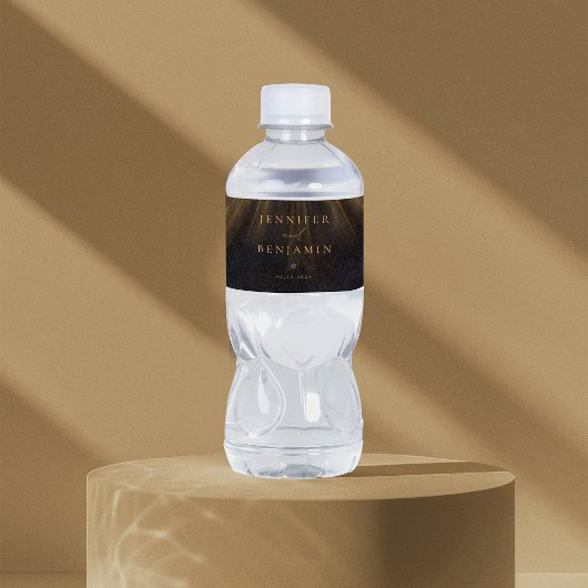 Bouteille d'eau personnalisée en noir Étiquette ét