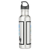 Bouteille d'eau personnalisée orientée de plage (Dos)