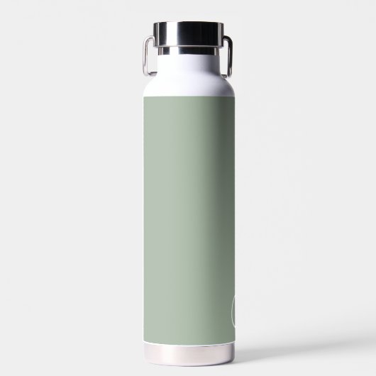 Bouteille d'eau personnalisée Sage Green et White (Avant)