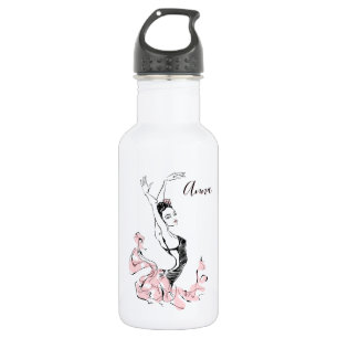 Bouteille D'eau Personnaliser Ballerina Sketch en rose