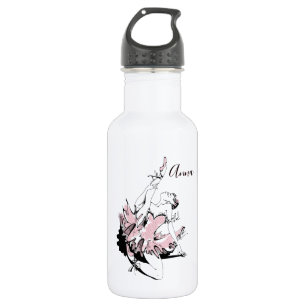 Bouteille D'eau Personnaliser Ballerina Sketch en rose