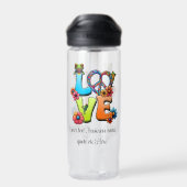 Bouteille D'eau Personnaliser Boho Frog Peace Super Hippie (Arrière)