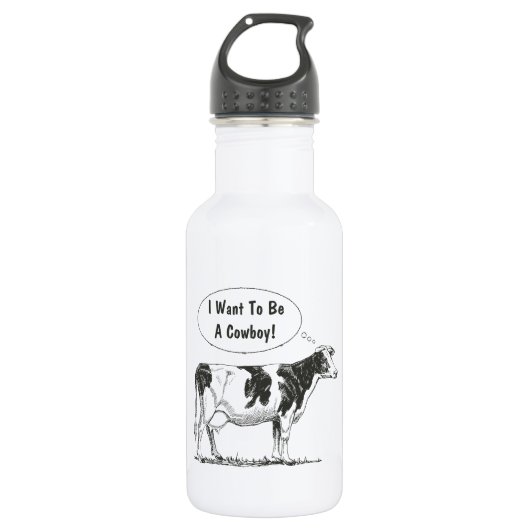 Bouteille D'eau Personnaliser de vache à pensée du Holstein il (Devant)