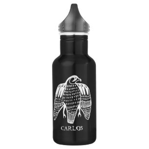 Bouteille D'eau PERSONNALISER IT Peregrine Faucon dessin BLANC