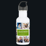 Bouteille D'eau Personnaliser le collage de photos de nom d'enfant<br><div class="desc">Une bouteille d'eau de collage photo Instagram moderne et personnalisée pour la meilleure journée de retour à l'école. Un cadeau parfait aussi pour l'anniversaire d'un enfant! Il adorera transporter ses gens préférés partout où il ira et cela aidera à soulager l'anxiété pendant le premier jour de l'école. C'est la version...</div>