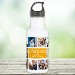 Bouteille D'eau Personnaliser le nom de l'enfant Instagram Photo C<br><div class="desc">Bouteille d'eau de collage photo Instagram moderne et personnalisée pour le meilleur jour de retour à l'école jamais. Un cadeau parfait aussi pour l'anniversaire d'un enfant ! Il adorera transporter ses gens préférés partout où il va et cela aidera à soulager l'anxiété pendant le premier jour de l'école. C'est la...</div>