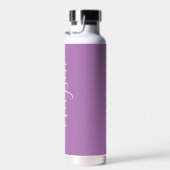 Bouteille D'eau Personnaliser le nom vertical, Script blanc, Lavan (Plage)