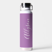 Bouteille D'eau Personnaliser le nom vertical, Script blanc, Lavan (Arrière)